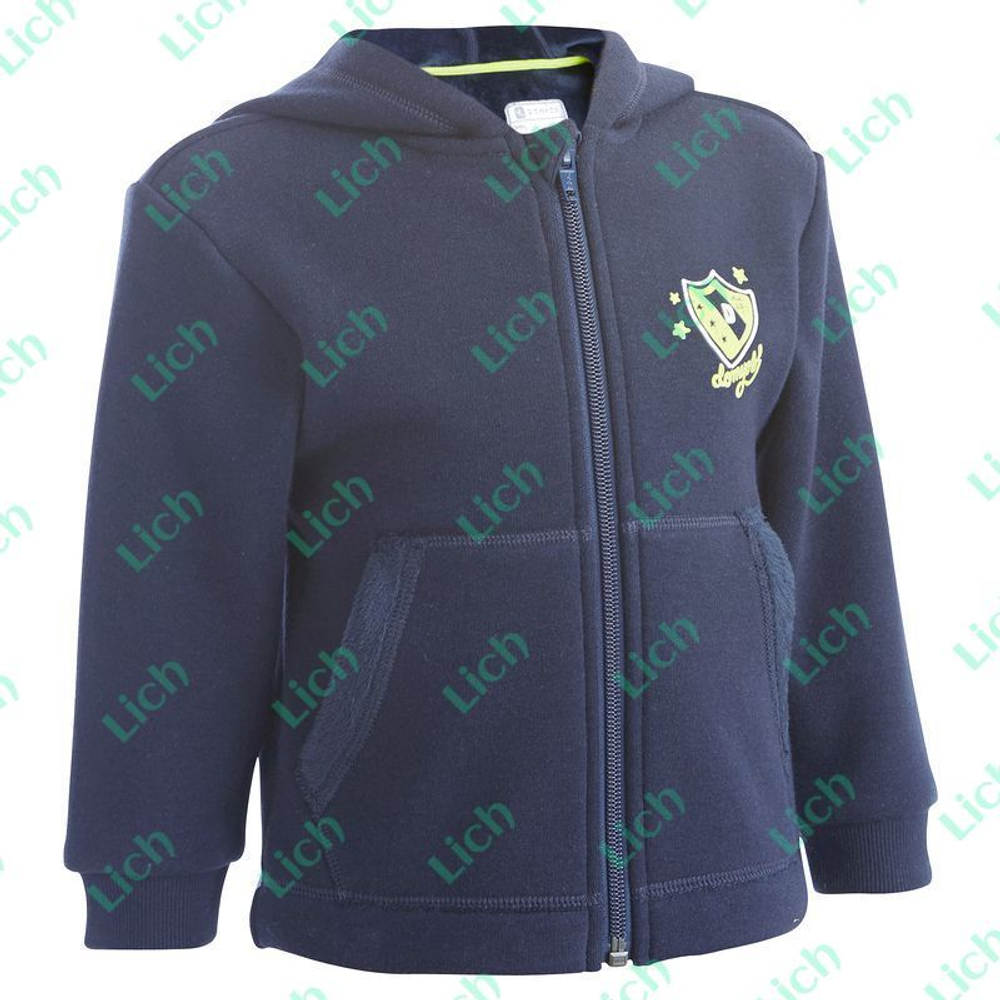 Худи детское однотонное утепленное на молнии