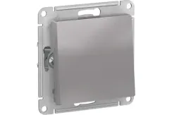 Выключатель Systeme Electric ATLASDESIGN 1-клавишный проходной алюминий 36514