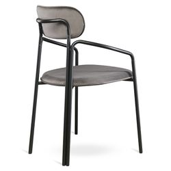 Стул Ror, Round, велюр, черный/серый