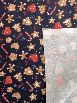 Ткань бязь плательная, рис. "Новогодние пряники", ширина 150 см, арт. 891