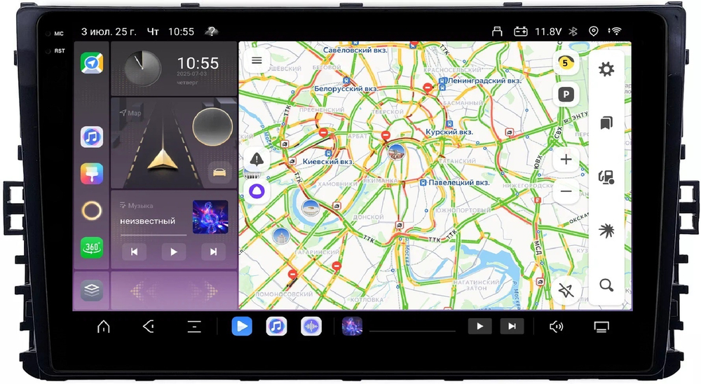 Магнитола для VW Jetta 7, Teramont, Taos, Multivan/Caravelle 2020+, Tiguan 2, Passat B8 - Carmedia OL-9925 (кнопки и крутилки) Android 13, TS20, 6+128Гб, CarPlay, 4G SIM-слот