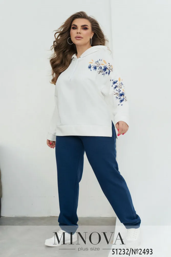 Костюм 2493-молочный-синий Minova