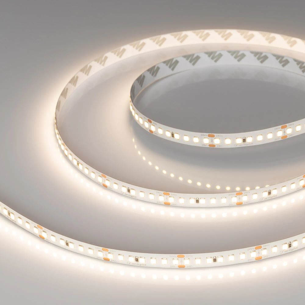 Светодиодная лента RT-A168-10mm 24V Warm3500 (17 W/m, IP20, 2835, 5m) (Arlight, Открытый) 028602(2)
