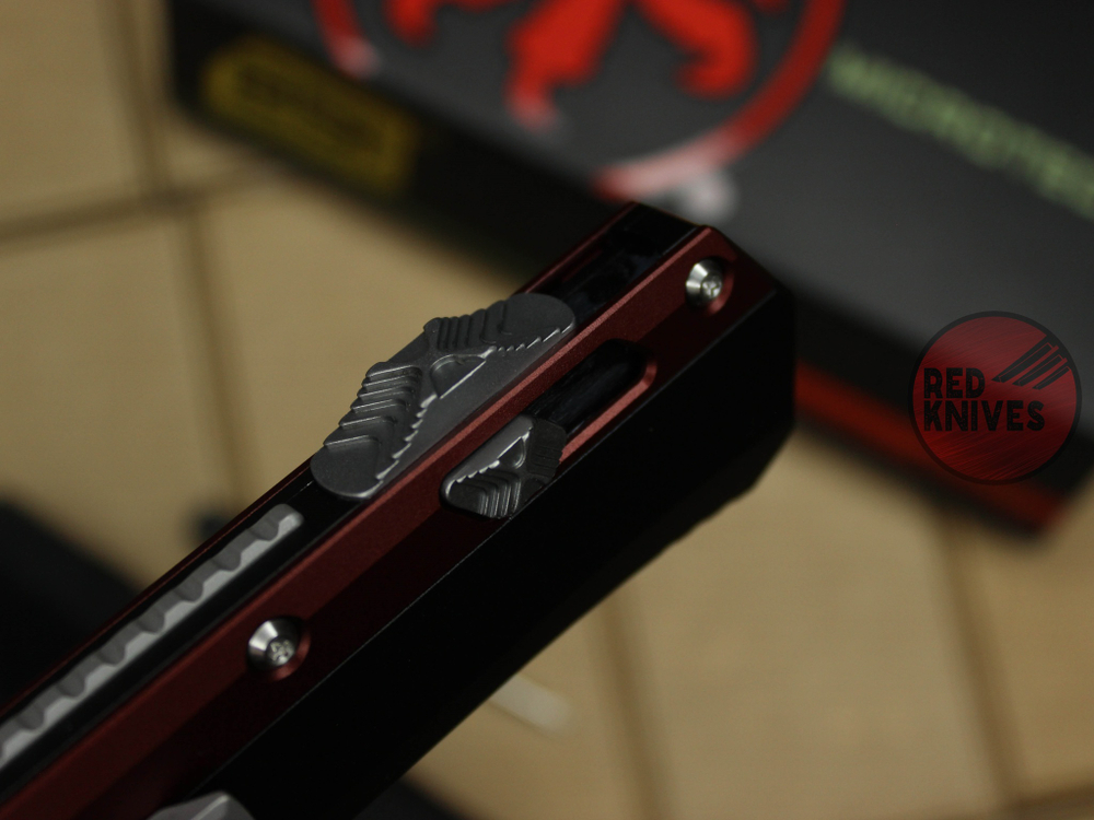 Нож Microtech 184-10 GLYKON Tanto T/E - красные вставки, клинок сатин танто