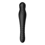 Чёрный вибратор 30,2см с поступательными движениями Zalo King Vibrating Thruster Obsidian Black