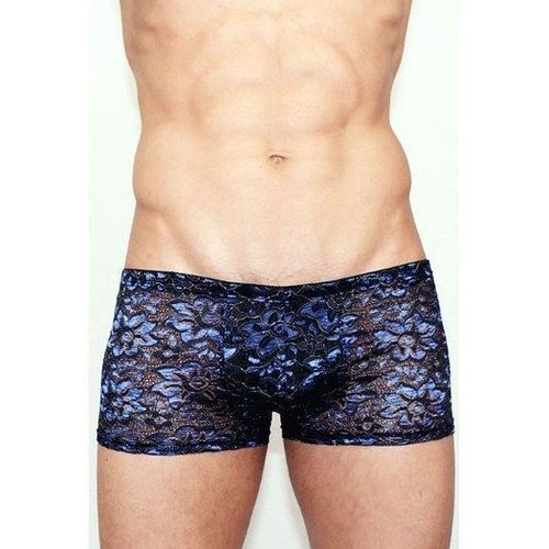 Мужские трусы боксеры черные в голубой цветок Romeo Rossi Black Flower Boxer 218