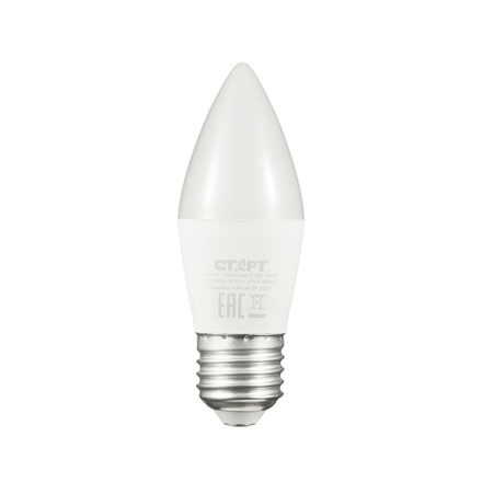 Лампа светодиодная LED Старт ECO Свеча, E27, 10 Вт, 6500 K, холодный белый свет