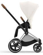 Коляска 3 в 1 Cybex Priam IV Chrome Brown complete и автокресло Aton S2 i-Size Ocean Blue Off White