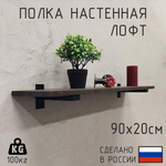 Настенные полки из натурального дерева в стиле Лофт