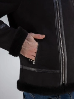 Дубленка мужская натуральная авиатор зимняя Турция