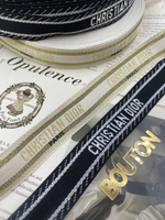 Тесьма Ди. 2,5 см жаккард черно-белая