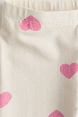 H&M Хлопковые легинсы, кремовый