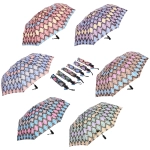 Зонт женский полуавтомат «Ultramarine- Маниока», микс 6 цветов, 8 спиц, d-100см, длина в слож. виде 28см, голубые цветы