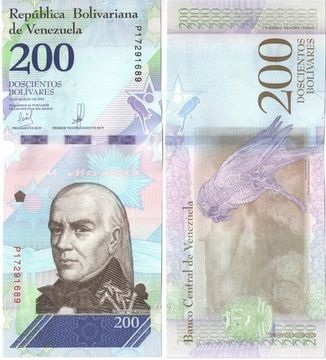 200 боливаров 2018 Венесуэла