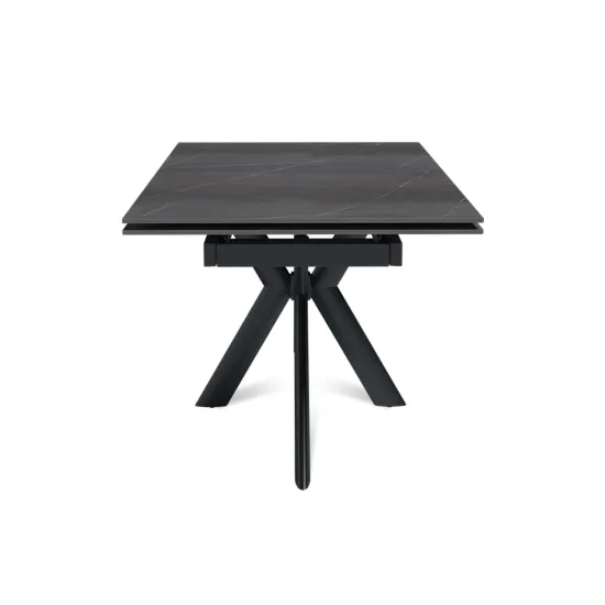 Стол "СТРОНГ" 160-240, керамика Armani Grey матовая, опоры черный муар