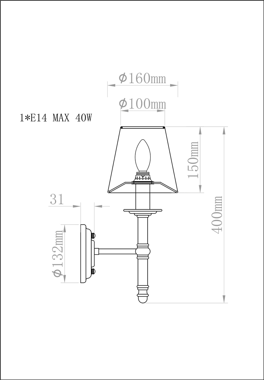 K2BW2021-1 Бра 22*16*37см