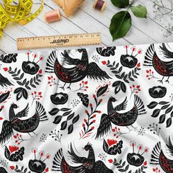 Ткань интерлок русская жар-птица