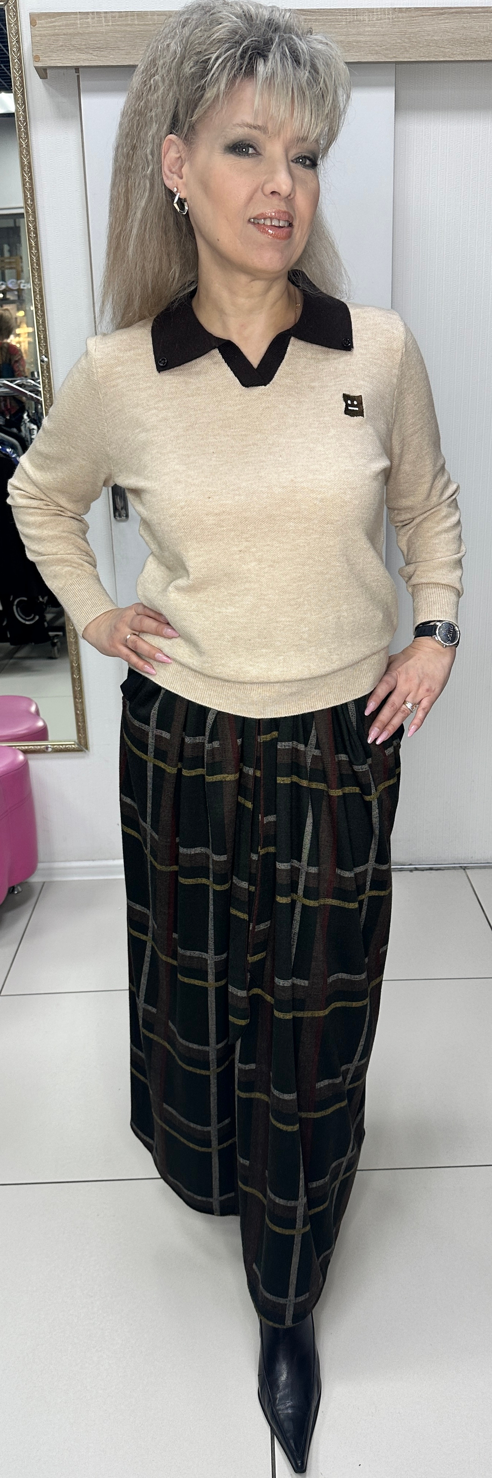 Джемпер-поло двухцветный