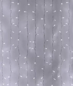 Светодиодный занавес 1*9 м., 220В., 900 холодных белых LED ламп, прозрачный ПВХ, Laitcom (PCL901BL-10-2W)
