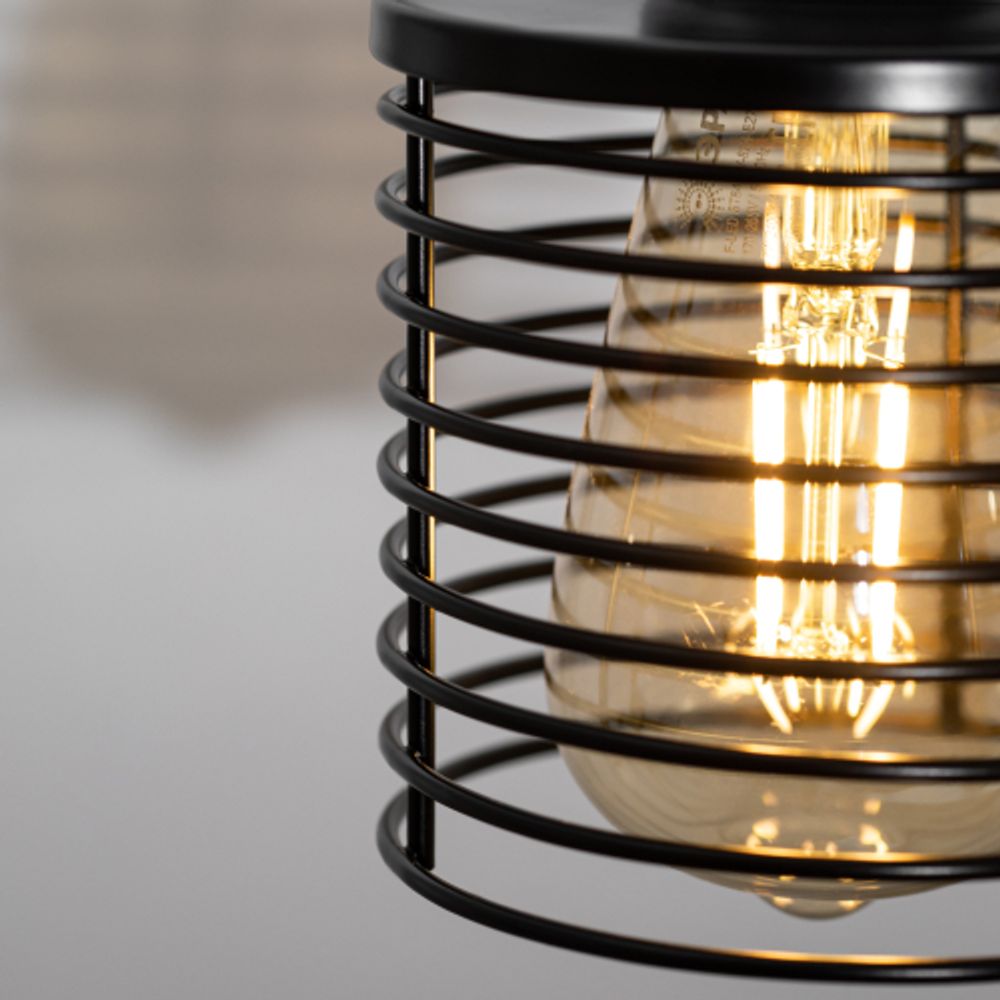 Светильник подвесной ЭРА PL5 BK под лампу E27 высота плафона 170мм подвеса 800мм черный