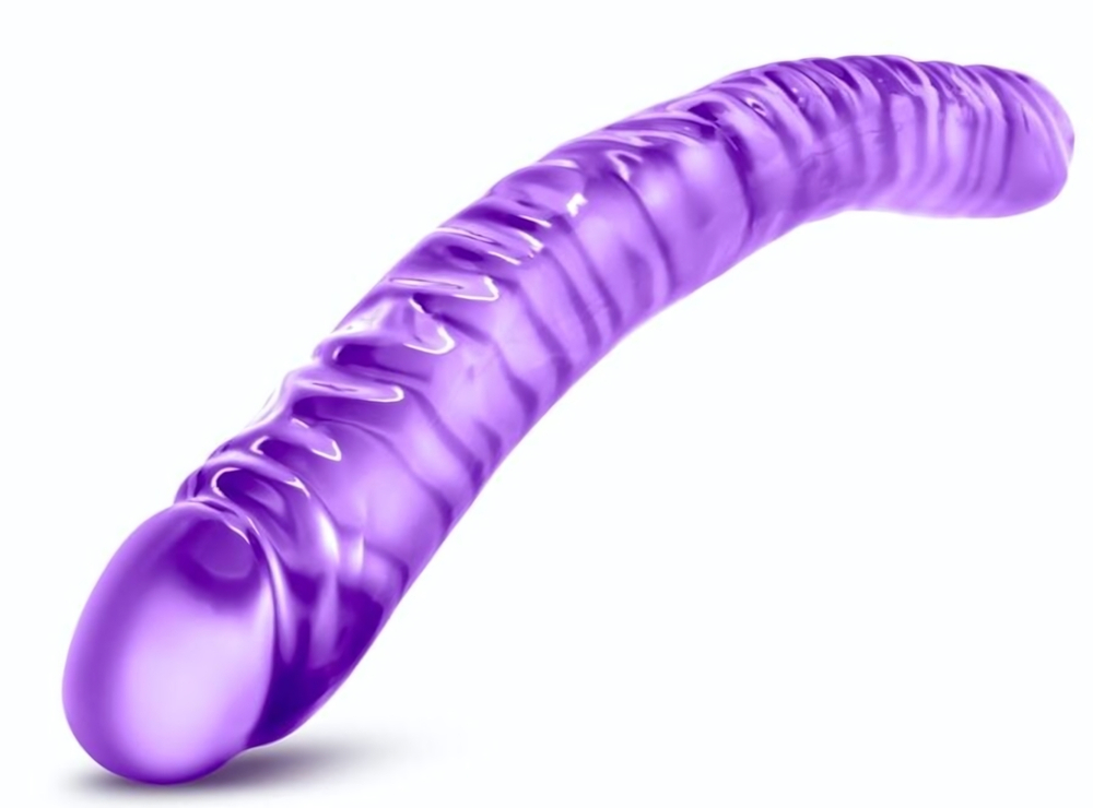 Фиолетовый двусторонний фаллоимитатор 18 inch Double Dildo - 45 см. (Цвет: фиолетовый)