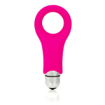 Эрекционное мощное вибро-кольцо Embrace (7 режимов) (Цвет: ярко-розовый с серебряным)