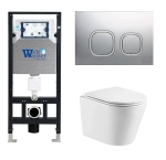 Унитаз с инсталляцией WeltWasser AMBERG 506 + SALZBACH 043 GL-WT + AMBERG RD-CR