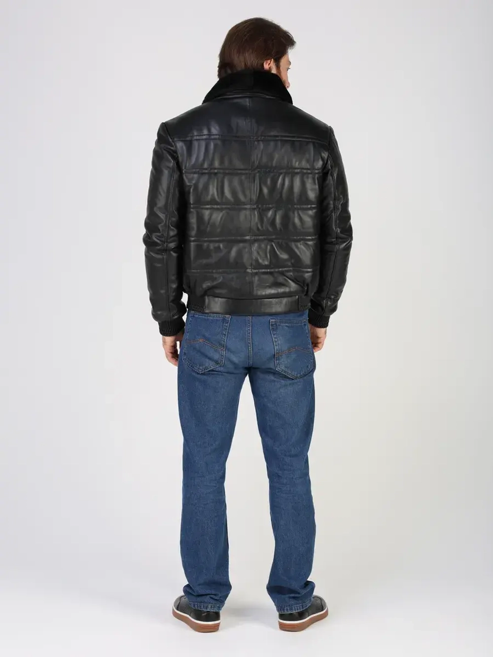 Куртка пуховик из натуральной кожи зимняя