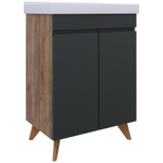 AVK4. Тумба напольная, 2 Двери, 700, коллекция (Агата, опора Пластиковая, Cersanit Como, Дуб Крафт Золотой, Эмаль Графит матовая)