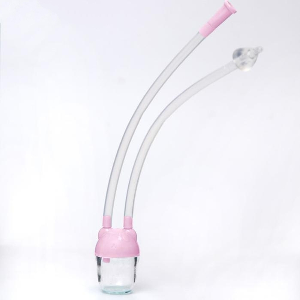 4780636 Детский назальный аспиратор с отводной трубкой «Мишка», цвет розовый