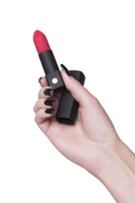 Мини-вибратор в форме помады Exomoon - 8,8 см. (Цвет: черный)