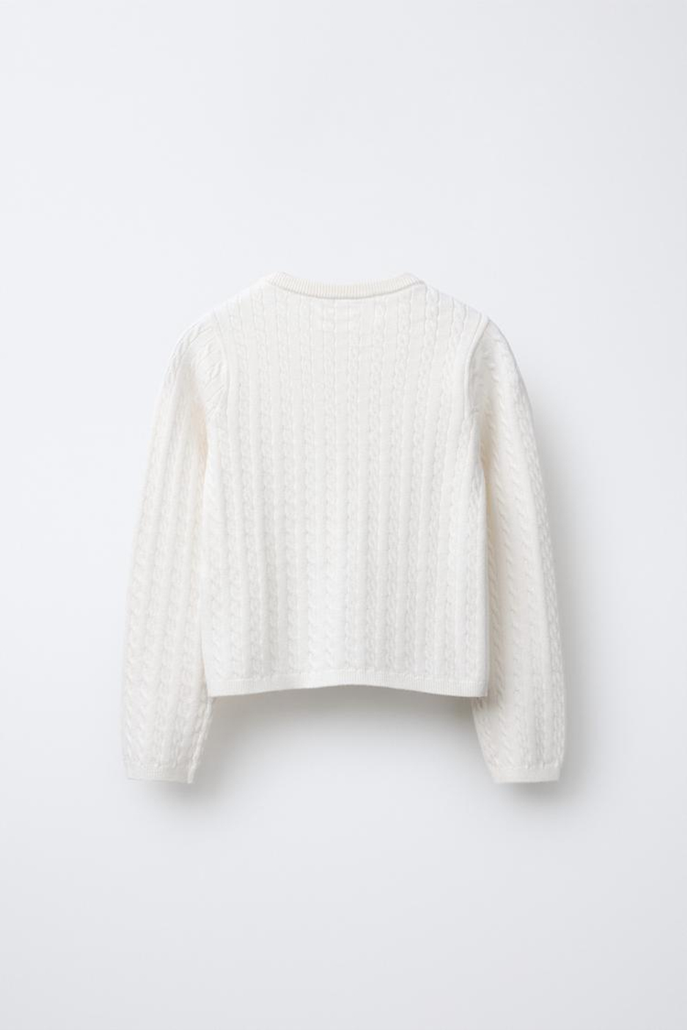 ZARA КАРДИГАН С УЗОРОМ «КОСЫ», ЭКРЮ