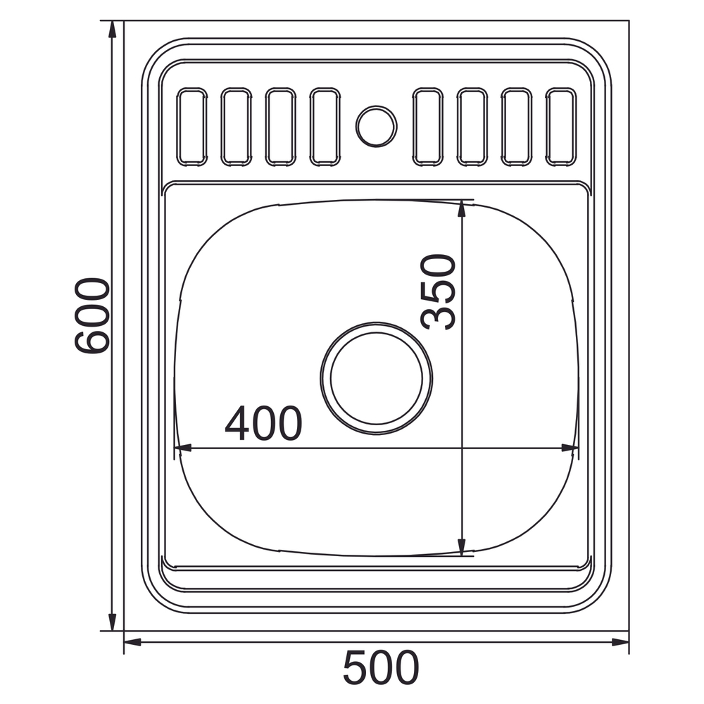 Мойка 50х60 (0,6) вып 3 1/2 MIXLINE 16см  с сифоном ДЕКОР