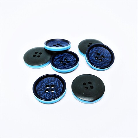 9025 Пуговицы размер L, №512, 23мм ДУ (син/гол; 10209080/240317/0000265, КИТАЙ)