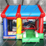 Батут "Домик в деревне с крышей" 3.5*3*2.7 м