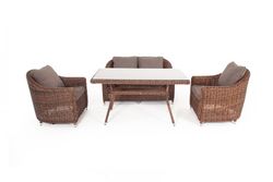 "Кон Панна" обеденная группа плетеная, цвет коричневый