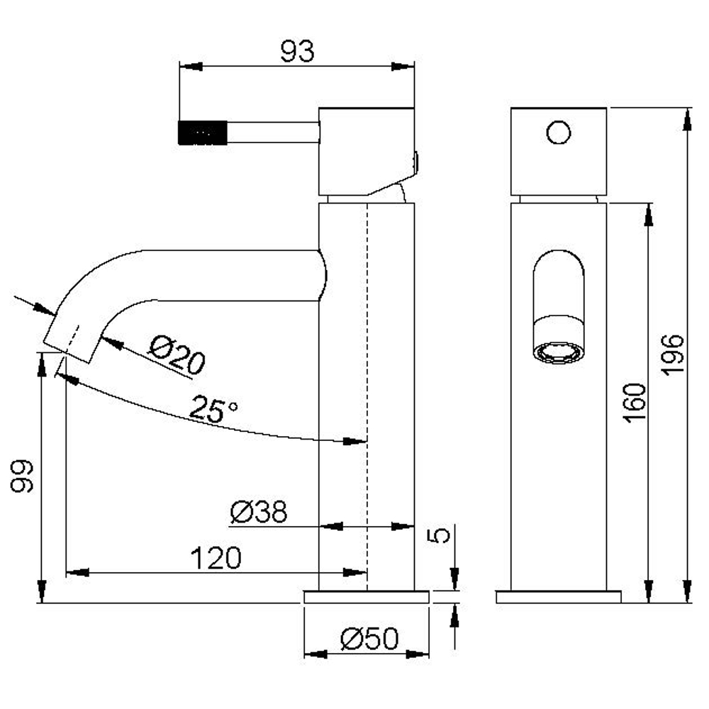 Boheme Смеситель для умывальника, Uno. White Chrome