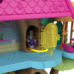 Polly Pocket - Animal Adventures - Набор домиков на дереве с 2 куклами и 4 животными HHJ06