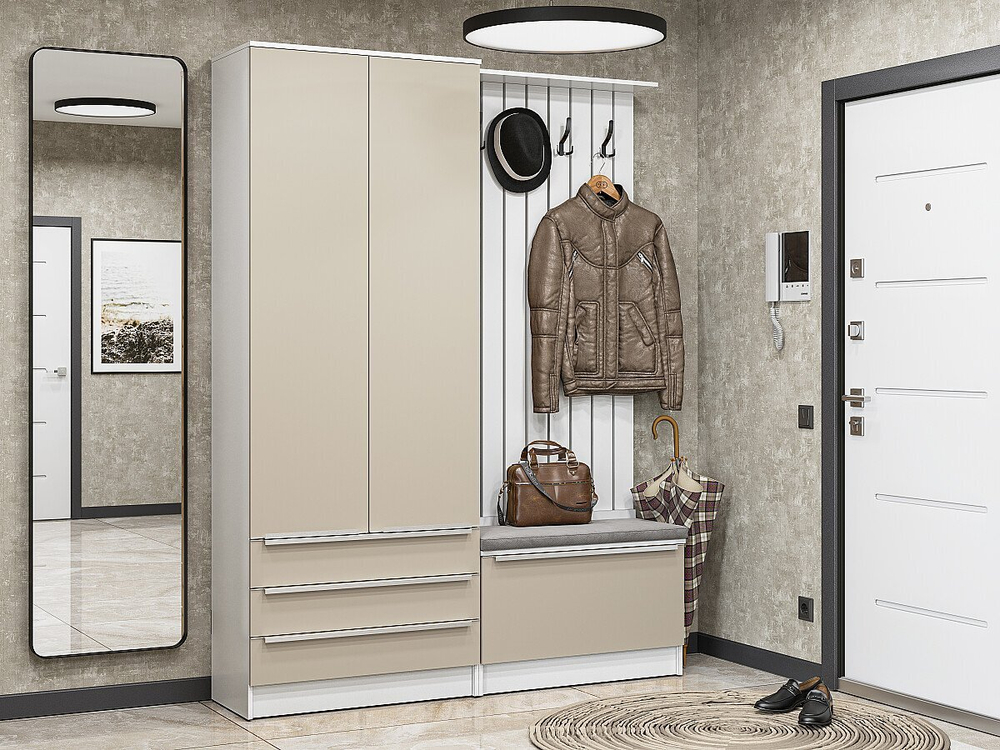 Прихожая Стиль-03 Silky Grey Белый