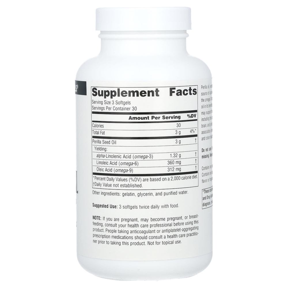 Source Naturals, масло периллы, 1000 мг, 90 капсул (333 мг в 1 капсуле)