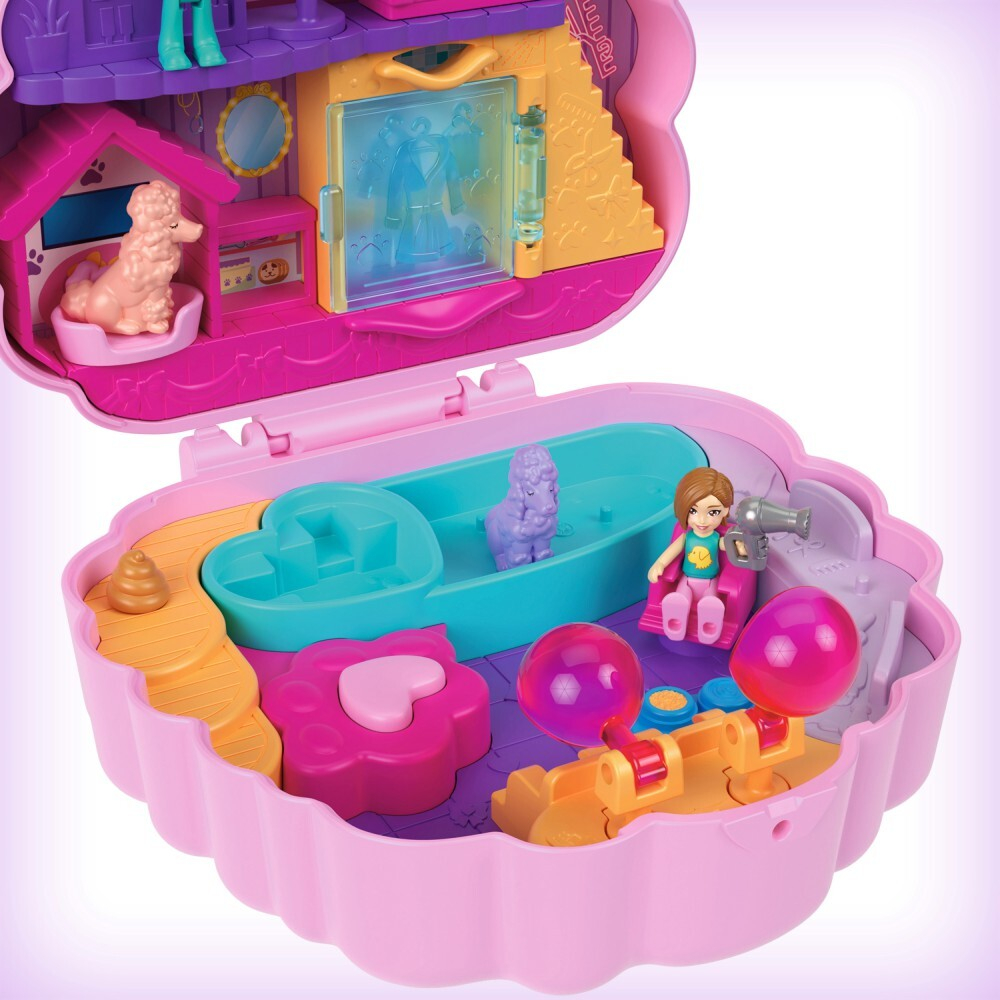 Polly Pocket - Пудель салон красоты Компактный набор 2 куклы + аксессуары HKV35 / артикул   FRY35 HKV35  / GTIN 194735109135