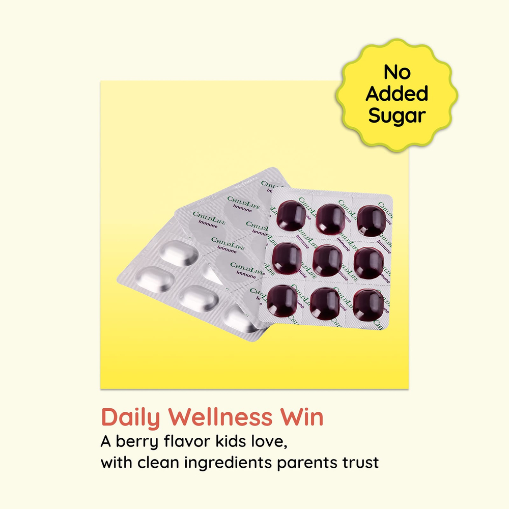 ChildLife Essentials, Super-Immune SoftChew Gummies, жевательные таблетки с бузиной для детей, со вкусом натуральных ягод, 27 таблеток