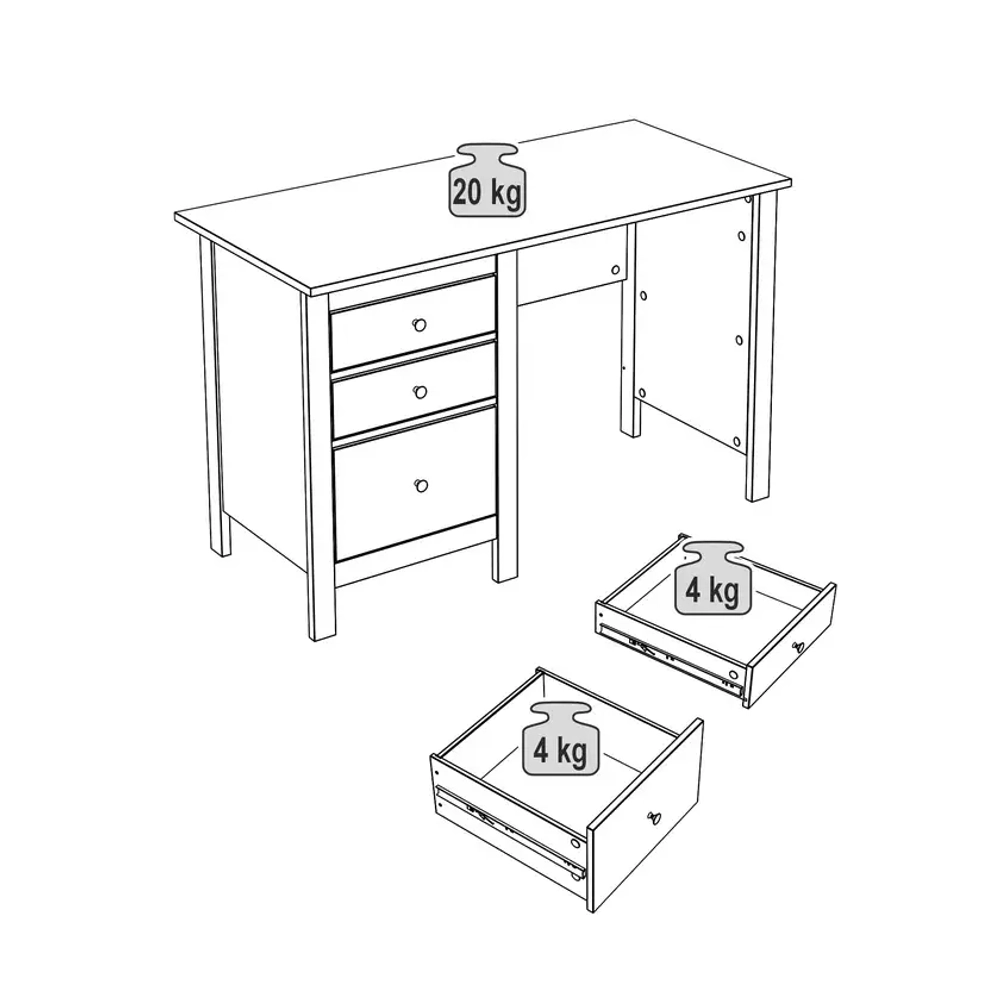 Стол письменный Сага 120х56х76,7 см, серый/ясень