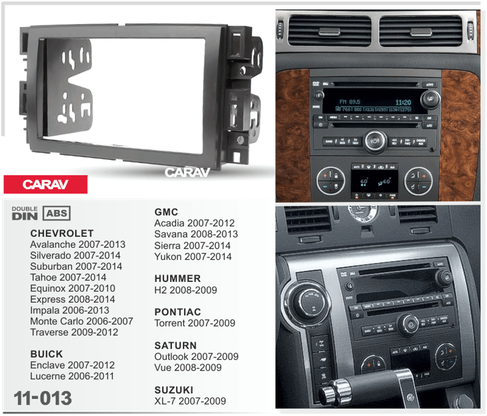 Chevrolet TAHOE 2007-2014, 2-DIN (Carav 11-013)
