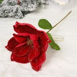 Украшение новогоднее «Пуансеттия - Мерцание» 26 см, Красный/Золото