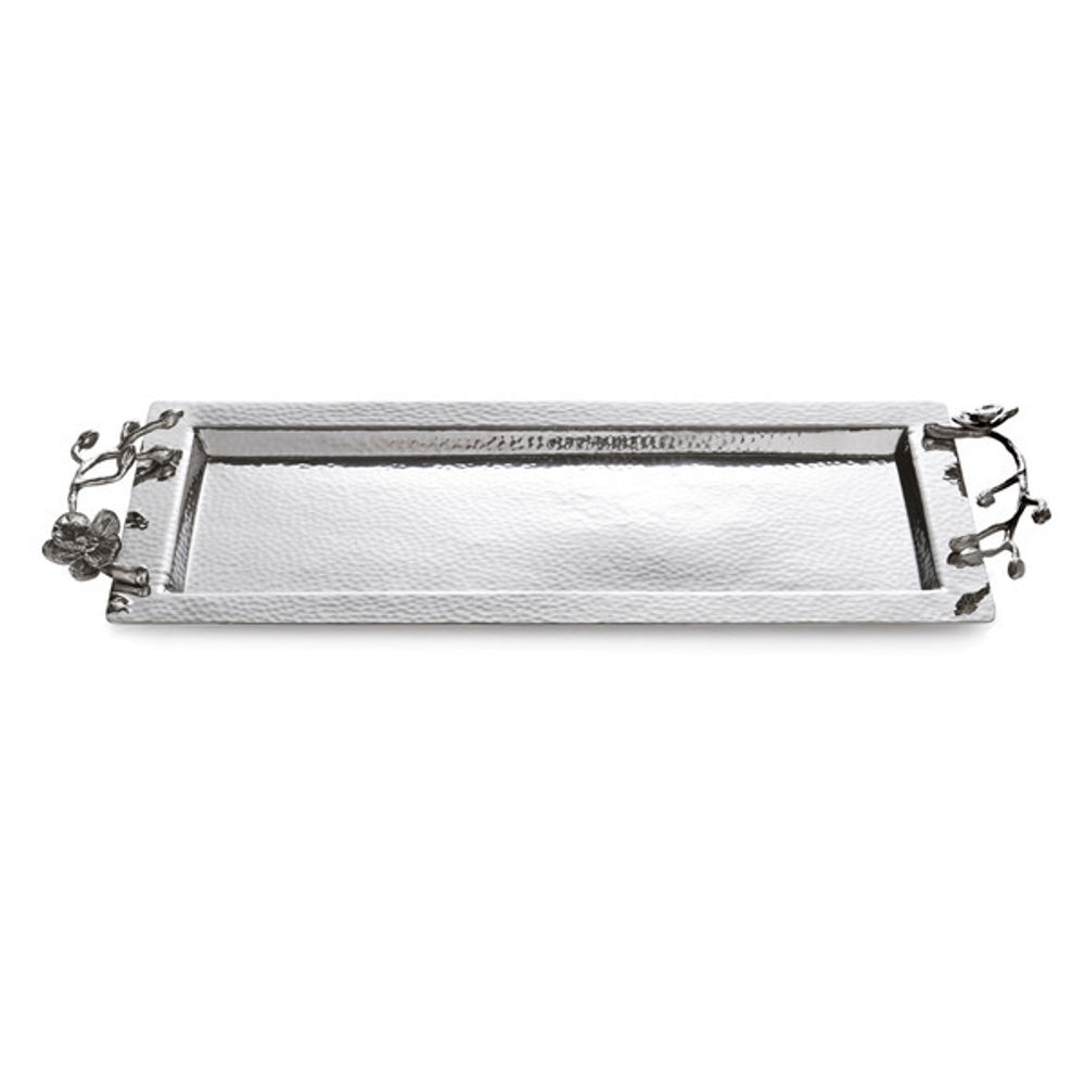 Поднос для полотенец 43X17см Michael Aram Белая орхидея серебристый