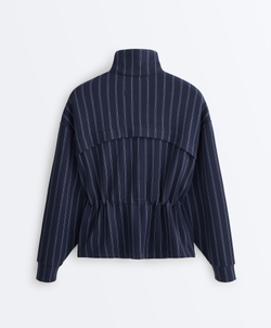 Oysho Мягкая куртка с регулируемой талией и высоким воротником, синий