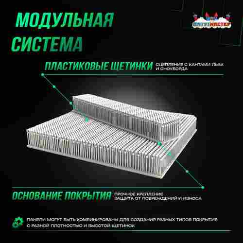 Модульное покрытие «DrySki» для сухих склонов и карвинга, 50×10×7 см