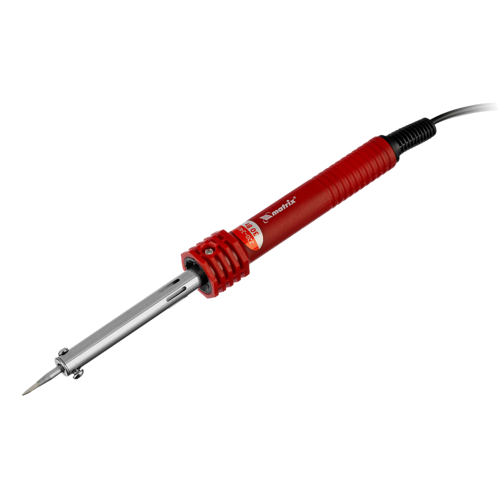 Паяльник, пластиковая рукоятка,медный наконечник с долговечным защитным покрытием, 30W// Matrix