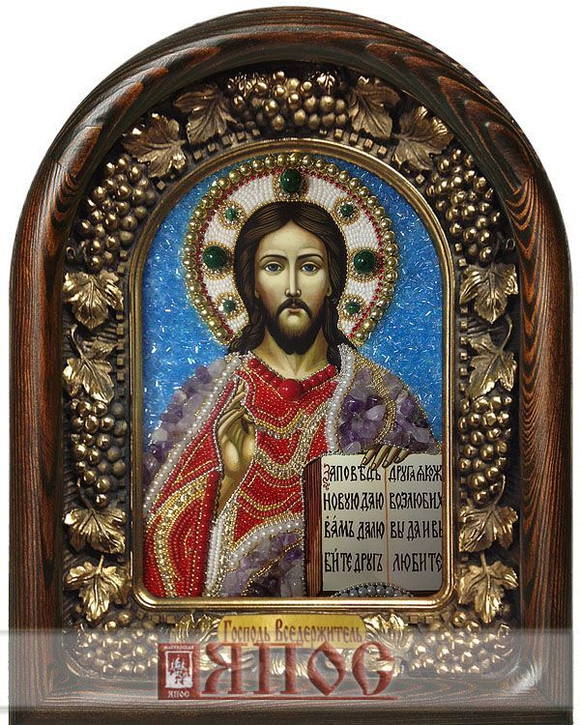 Икона Господь Вседержитель бисер